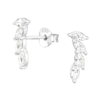 Montebello Oorbellen Darcy - 925 Zilver E-Coating - Blad - 12x5mm