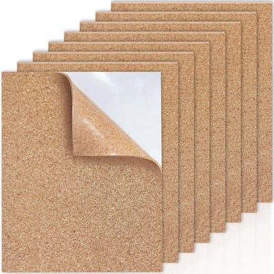 Zelfklevende kurkbladen 30 x 21 cm, 1/2 mm dik - Ideaal voor wanddecoratie, knutselen en prikborden