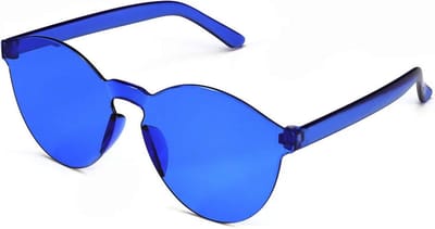 Festival Zonnebril / Bril Rond - Blauw | Kunststof / Plastic | Fashion Favorite