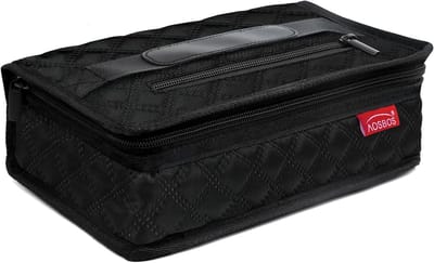 Thijox - Mini Koeltas Lunchtas voor Heren, Lichte Isolatietas, Waterdichte Koelbox voor Werk en School, Compact en Geruit, Zwart