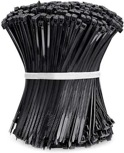 Zwarte Kabelbinders 1000-Pack, 100mm x 3mm, Sterke Zelfsluitende Nylon Touwen voor Thuis, Kantoor en Garage, Ideaal voor Organisatie en Bevestiging