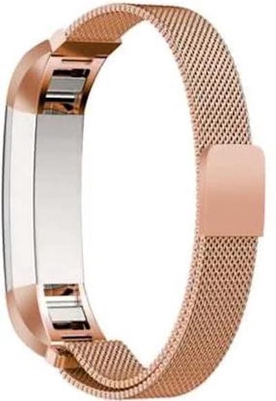 Finnacle - Milanees Smartwatch bandje geschikt voor Fitbit Alta Alta HR - Milanese band - ros goud - Maat L - Horlogeband Polsband Armband