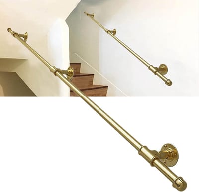 Trapleuning - Gouden reling - Trap Veiligheid - Smeedijzer en Gegalvaniseerd - 510 cm - Goud
