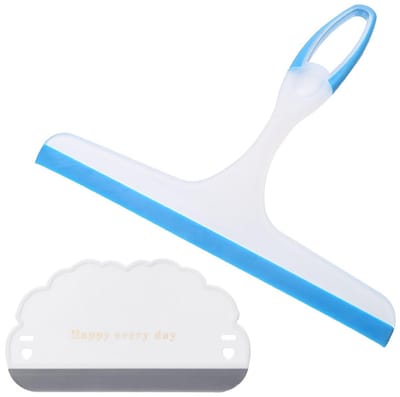 Allecto - Mini Glass Wiper - Glasreiniger - Gebruiksvriendelijk - Blauw - Douchewiper - Perfect voor spiegels en ramen - Compact formaat
