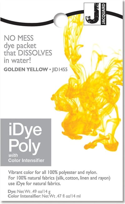 Jacquard textielverf iDye Poly 14 gr Goudgeel voor polyester.