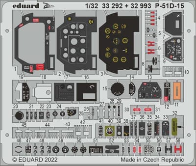Eduard Modelbouwdecoratie - 32993 Interior for P-51D-15 - Photo-etch