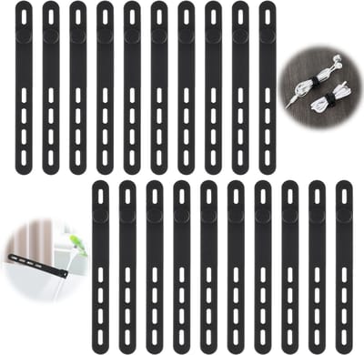 Dailygoody - Kabelorganizer - Kabelbinders - Herbruikbaar en verstelbaar - Zwart - Oplaadkabelbinders - Stroomkabelhouder - Geschikt voor thuis en op ...