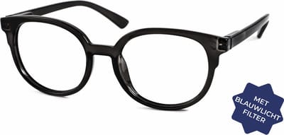 Leesbril Vista Bonita NOVA – Sterkte +1.00 - Kleur Black Vibe – Met blauwlichtfilter – Trendy unisex montuur van uitstekende kwaliteit – Geen vermoeide ogen meer – Lichtgewicht – Fijne pasvorm dankzij flexveren – Inclusief briletui en doekje