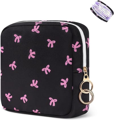 Maandverband tas - Hygiëne organizer - Persoonlijke hygiëne - Beschermt privacy - 14 cm breed - Zwart