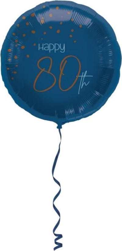Folat - Folieballon 80 Jaar Elegant True Blue 45cm