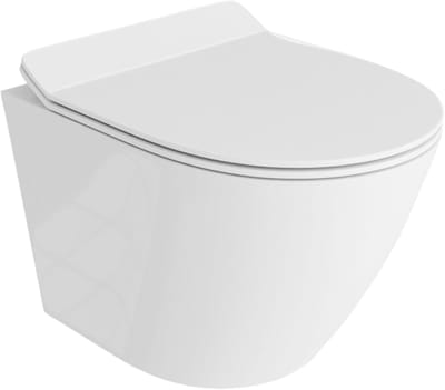 LAVITA® Compact Toiletpot Hangtoilet Sogo Slim - Wit Hoogglans - Hangend Rimless Randloos Toilet - Toiletbril Softclose zitting - Wandcloset Badkamer WC