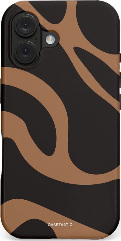 Casetastic Hoesje Geschikt voor Apple iPhone 16 Magsafe - Stijlvolle Beschermende Duo-layer Case - Chocolade Golven
