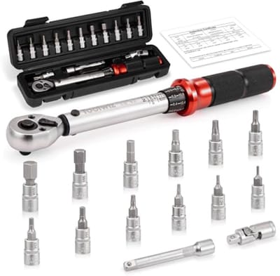 Professionele Momentsleutelset - 15 Stuks, 1/4 Aandrijving, 17,7-230,1 in-lb, Voor Fietsen, Motoren en Auto's