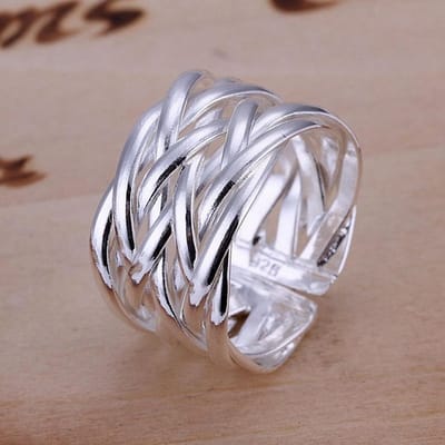 Voor Vrouwen Bruiloft Kleur Zilveren Ringen Valentijn Geschenken Open Ring Party Mooie Trendy Sieraden white