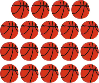 24 stks grappige voetbalgummen - TPR miniaturen voor kinderen - rood + zwart