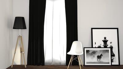 Larson - Luxe geweven blackout gordijn - met ringen - 1.5m x 2.5m - Zwart