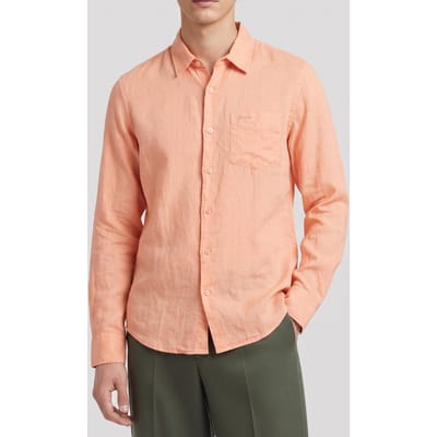 GUESS  Eco Ls Napa Linen Shirt Fuji Sunrise Multi Maat: XS | Casual Overhemden Outlet | Heren | Blauw