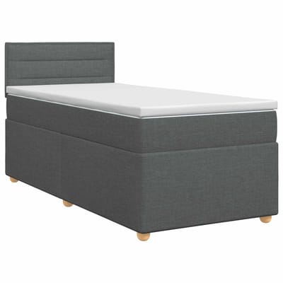 vidaXL - Boxspringbed - met - matras - Donkergrijs - 80 - x - 200 - cm - Stof