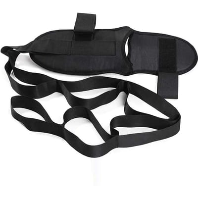 Sangle de Yoga et d'Étirement avec Boucles Sangle d'Étirement pour Cheville et Jambe Bandes d'Étirement Sangles pour l'Aide à l'Étirement de la Jambe et du Pied black