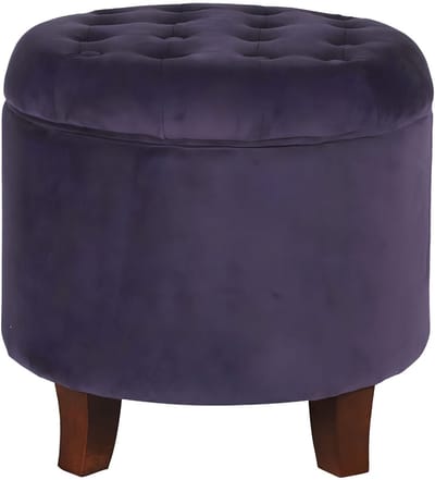 SP® Poef - Rond - Voetenbankje - Voetenbankje voor Woonkamer of Slaapkamer - Lila - 48cm x 48cm x 46cm