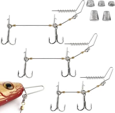 Solidchoice - Set van 3 Stinger Haken voor Snoekvissen met Voorzakensysteem