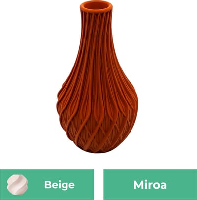 Miroa design vaas – Decoratieve vaas - Beige - 3d geprinte vaas – geschikt voor droogbloemen - 20CM