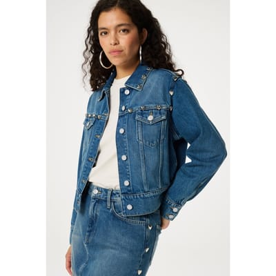 Fabienne Chapot Lexie Denim Jacket Medium Aged Maat: 34 | Spijkerjassen Outlet | Dames | Blauw