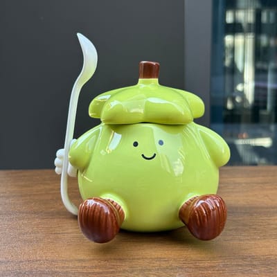 Cadeau d'anniversaire pour filles Mug Aubergine avec couvercle Tasse en céramique pour cadeau de la fête des enseignants pour garçons avec haute apparence Tasse à eau mignonne 301-400ml yellow