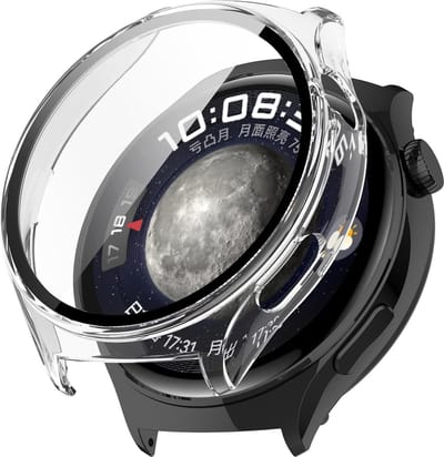 Strap-it Hard case hoesje met screen protector - geschikt voor de Huawei Watch 4 (transparant)