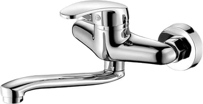 360° Draaibare Wandkraan van RVS met Swivel Arm - Keukenmengkraan voor Warm en Koud Water, 25 cm