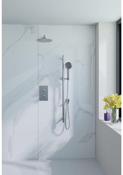 FugaFlow Eccelente Acces Inbouw Regendoucheset - thermostatisch - wandarm - glijstang - 25cm hoofddouche - ronde handdouche - metalen doucheslang - chroom
