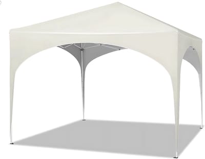 3x3m Feesttent - Pop-Up Gazebo met Halfrond Dak - Waterdichte Tuinpaviljoen met Opvouwbare Luifel voor Outdoor Markt en Evenementen