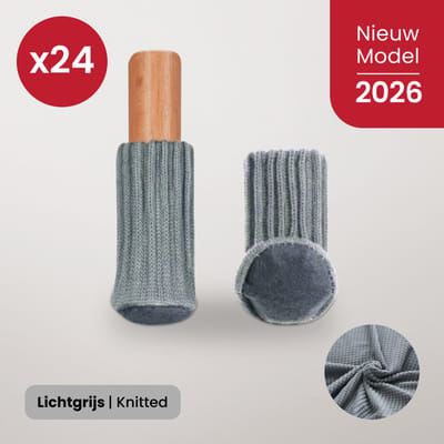 BankhoesDiscounter Stoelpoot Beschermers – Vloerbeschemers - Stoel Sokken – Stoelpoot Doppen – Vloerbeschermer - 20-60mm – Lichtgrijs – 24 Stuks