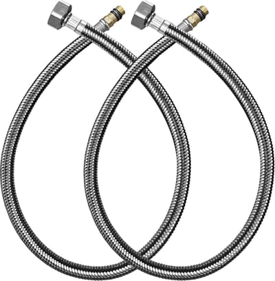 Roestvrijstalen Gevlochten Kraanconnectoren - 600 mm, 3/8 inch v/m x M10 Connector, 2 Stuks