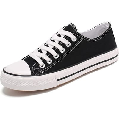 Student Canvas Schoenen Vrouwelijk Casual Koppel Heren en Dames Skateschoenen Koreaanse Stijl Ademend Kleine Witte Schoenen 37 black