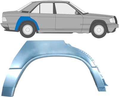 Reparatiepaneel achterspatbord voor Mercedes 190 W201 1982-1993 / Rechts