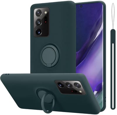 Cadorabo Hoesje geschikt voor Samsung Galaxy NOTE 20 ULTRA in LIQUID GROEN - Beschermhoes van flexibel TPU silicone Case Cover met ring