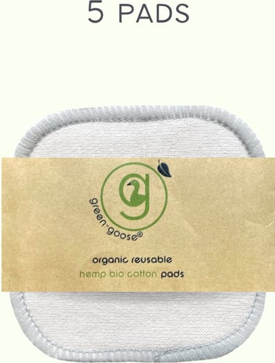 green-goose® 5 Herbruikbare Wattenschijfjes XL | Medium | Herbuikbare Make-up Pads | Stevig | Duurzame Wattenschijfjes | Hennepvezel
