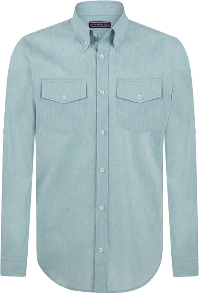 Felix Hardy Linnen Katoen Blend Shirt - Overhemd Heren Turkoois - M