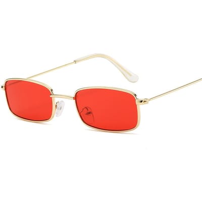 Kader Klein Vierkant Retro Zonnebril Transparante Lens Mode UV Bescherming Stijlvolle Bril voor Vrouwen Mannen beige