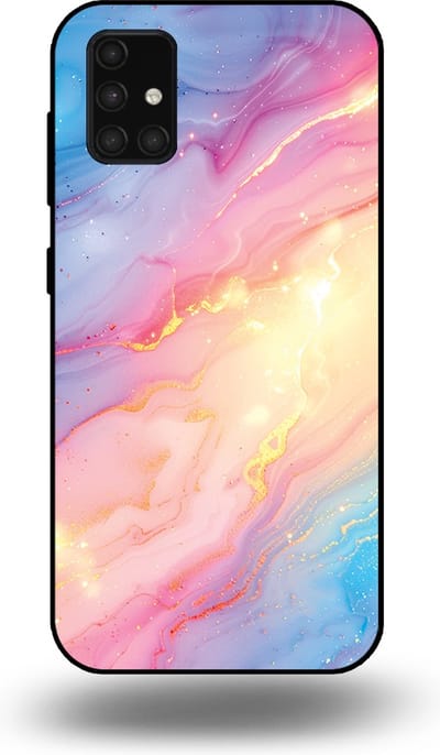 Smartphonica Telefoonhoesje Geschikt voor Samsung Galaxy A71 4G met Regenboog Glitter Marmer Opdruk - TPU Backcover Case Rainbow Glitter Marble Design geschikt voor Samsung Galaxy A71 4G