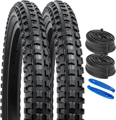 Set van 2 opvouwbare 20 inch fietsbanden met binnenbanden - 20 x 2,25 cm en geschikt voor 20 x 2.125 en 20 x 2.30