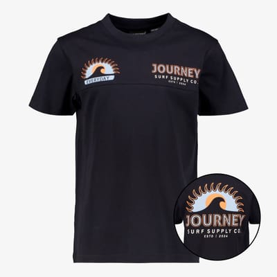 Unsigned jongens T-shirt met backprint donkerblauw - Maat 134/140