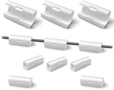 Dailygoods- Kabelclips 40 Stuks - Zelfklevend - Kabelhouder - Kabelbeheer - Bureau - Eenvoudig in gebruik - Max. kabeldiameter 9 mm - Kabelhouders