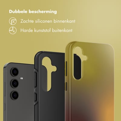 Selencia Hoesje - Geschikt voor Samsung Galaxy S24 FE - Backcover - Gradient Olive Dust