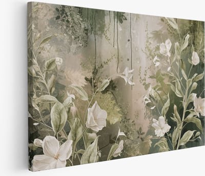Saammp Muurcirkel Hout - Oranje gekleurd Bloemenveld - Natuur - Abstract - Kleurrijk - Ø 90 - Wandcirkel - Wanddecoratie Cirkel - Muurdecoratie Woonkamer - Kantoor Decoratie