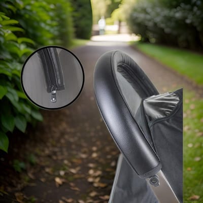 Luxe Buggy Handvat Hoes - Black - Kinderwagen - 53X11 cm - Zwart
