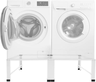 Wasmachineonderstel - Droger platform - Huishoudelijk gebruik - Dubbel platform - 126x54x32 cm - Wit