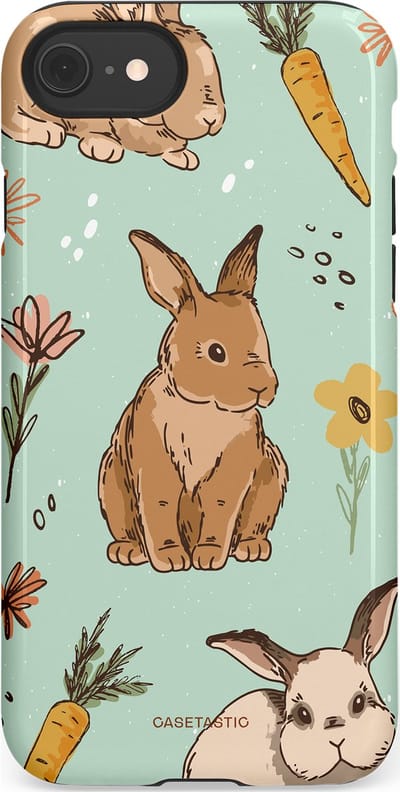 Casetastic Hoesje Geschikt voor Apple iPhone 7/8/SE - Stijlvolle Beschermende Duo-layer Case - Hop hop flapoortje