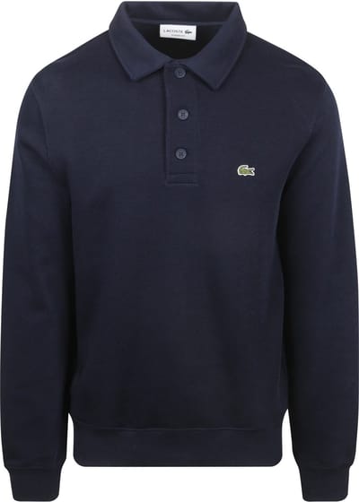 Lacoste Sweatshirt Poloshirt Navy - Maat XL - Heren